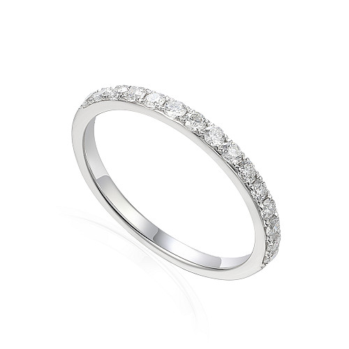 Round Brilliant Cut Diamond Micro Set Half Eternity Ring