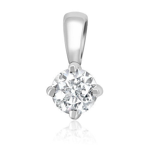 4 Claw Round Brilliant Cut Diamond Solitaire Pendant